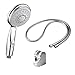 Handheld Shower Head with on off Switch - 5 Spray Settings High Pressure Shower Sprayer with 5 Feet Hose & Adjustable Wall Mount Bracket, Chrome Finish