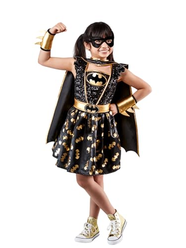 Rubie's Girl's DC Comics Batgirl Costume Dress with Cape and Eye Mask