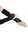 Sumind 1920s Opera Gloves Fingerless Gloves Long Satin Gloves Elbow Length(Black 3, 19 inch)