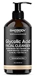 Baebody Glycolic Acid Facial Cleanser with Jojoba Beads, Tea Tree Oil & Rosehip Oil, 4 Ounces