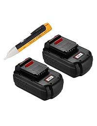 Powerextra Batería de repuesto de 18 V 3,0 Ah (2 unidades) para baterías inalámbricas Porter Cable PC18B 2 de 18 voltios (con un lápiz probador de tensión gratuito)