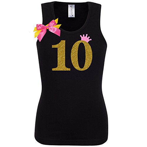 10th Birthday Shirt Gold Ten T Shirt Girls Tank Top Desertcart