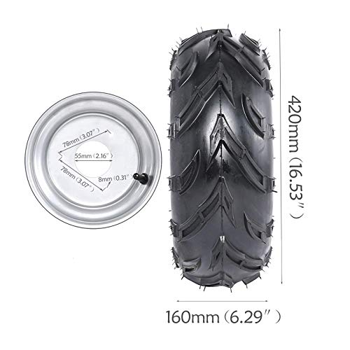 WPHMOTO 4PCS 16X8-7 Tires Wheels and Rim Tubeless | Front or Rear Tires with Rims for ATV Go Kart UTV Quad Bike Buggy