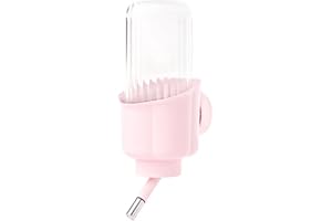 MINI&MOE Pet Water Bottle for Cage Crate - 17oz No Drip BPA Free Water Dispenser for Small Animal Rabbit Guinea Pig Chinchilla Ferret Squirrel Hedgehog - Pink