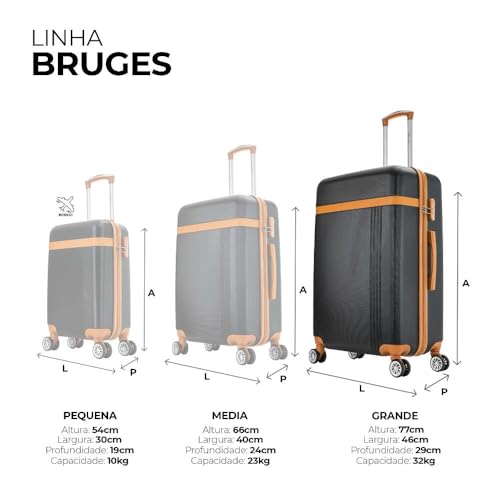 Mala de viagem grande 32kg Bruges Swiss Move preta