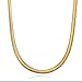 Jstyle Stainless Steel Mens Necklace Snake Chain Necklace 6mm 20-30 Inch Gold-tone