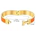Gold & Orange Buckle Bangle bracelet