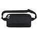 Ultraslim Nylon Waterproof Stealth Small Running Travel Waist Bag Packs (Black)