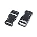 Craft County 5 Pack - Flat Plastic Buckles for Paracord Bracelets, Dog Harnesses, bag Straps, and Webbing - Black - 1 Inch