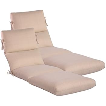 Comfort Classics Inc. Set of 2 Outdoor Channeled Chaise Cushion 22W x 72L x 4.5H Hinge at 26