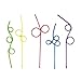 12 Silly Crazy Loop Straws + 6 Butterfly Straws - Assorted Colors, Great Fun for Kids Summer Party