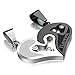 FIBO STEEL 2 Pcs Stainless Steel Couple Necklace for Men Women Heart Puzzle 22 inches