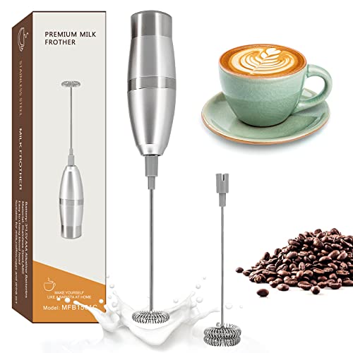 KORCCI Milk Frother Handheld, Protein Powder Mixer, Automatic Double