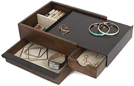 umbra ジュエリー収納 ジュエリーボックス ケース アクセサリー収納 ブラック/ウォルナット L STOWIT 2290245048