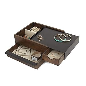 Umbra-290245-048-Stowit-Jewelry-Box-Modern-Keepsake-Storage-Organizer-with-Hidden-Compartment-Drawers-for-Ring-Bracelet-Watch-Necklace-Earrings-and-Accessories-Black-WalnutBlackWalnut