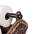 BirdRock Home Seagrass Magazine and Bathroom Basket - Hand Woven Toilet Paper Holder with Pocket - Espresso - Stylish Decorative Design - Wooden Basket Décor - Dispenser