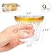 Gold Rim Plastic Party Cups – 9 Oz Disposable Plastic Tumblers 100 Count Clear Cocktail Glasses Tumblers Great Party & Hosting Supplies Wedding Showers Birthdays Bonus Decorative Star Design Conffeti