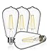 Vintage LED Edison Bulb, 8W Dimmable Filament Light Bulb, ST64 940 Lumen Daylight 5000K, 75W-100W Incandescent Equivalent,E26 Medium Base Squirrel Cage Antique Lamp, Pack of 4