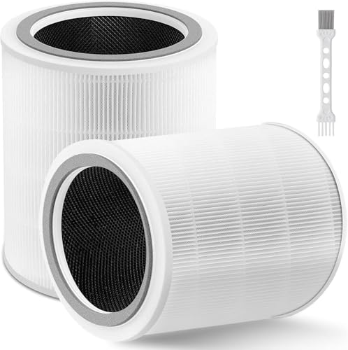 Bedavol 2 Pack Core 400S Replacement Filter Compatible with LEVOIT Core 400S & Core 400S-P and Core 400S-RF Air Purifier, 3-in-1 True HEPA Activated Carbon Pre-Filter, White