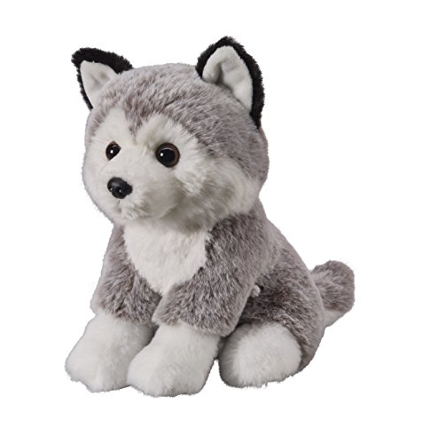 Bauer Spielwaren "Deine Tiere mit Herz" Husky sitzend: Kleines Kuscheltier zum Kuscheln und Liebhaben, Ideal als Geschenk, 18 cm, grau-weiß (12506)