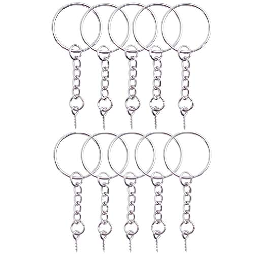 100Pcs Keychain Rings with Screw Eye Pins Bulk for Crafts