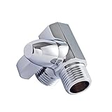 KES Shower Arm 3-Way Diverter Brass for Handheld Shower and Shower Head T-Valve G 1/2 Polished Chrome, PV11