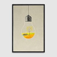 Framed Canvas Wall Art Bottle and Bulb Canvas Prints Home Artwork Decoration for Living Room,Bedroom - 16x24 inches