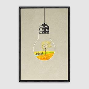 Framed Bottle and Bulb Home Artwork for Living Room Bedroom