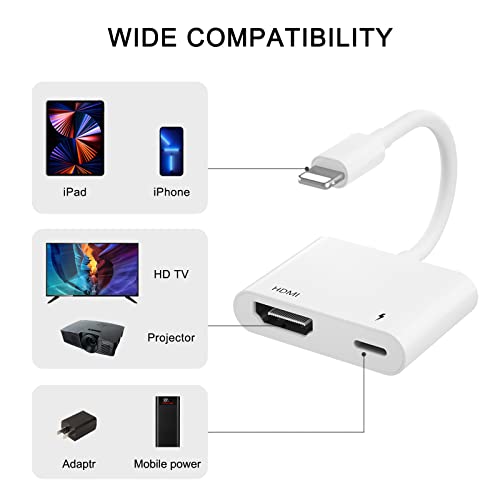 LXJADAP HDMI Adapter for iPhone to TV,1080p Digital AV Adapter for