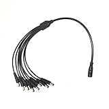 Xenocam 1 to 8 Power Adapter Splitter Cable 12V 24V DC for CCTV Parking Camera Car Monitor