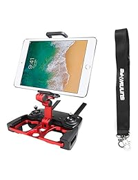 Anbee Soporte plegable de aluminio para tableta, soporte para teléfono inteligente con cordón compatible con DJI Mavic 2 Mavic Pro Platinum Mavic Air Spark Drone mando a distancia, color rojo