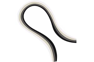 CUTECATWING 100pcs 5mm White and Black Quilling Paper Strip Color Strips for Decor Cards Gift Bags Picture Frames and Scrapbooking