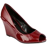 Coshare Women's Fashion Assorted Peep Toe Mid Heel Wedge Pumps