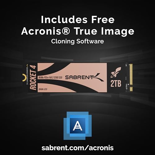 SABRENT Rocket 4 2TB NVMe SSD PCIe Gen4 M.2 2280 Internal Solid State Drive Up to 7450MB/s Read 6400MB/s Write for PS5 Desktop Laptop Gaming High-Speed Storage Low Heat (SB-RKT4L-2TB)