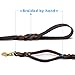 Wellbro Leather Double Handle Dog Leash-1.8cm Width by 6ft Length, Braided Training Lead with Traffic Handle, Easy Control and Heavy Duty