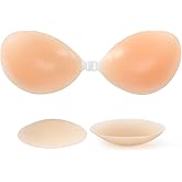 RELIRELIA Women's Sticky Self Adhesive Invisible Strapless Reusable Silicone Push Up Backless Bra