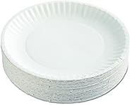 AJM Packaging - AJMPP9GRAWH Corporation PP9GRAWH Paper Plates, 9" Diameter, White, 12 Packs of 100 (Case 