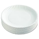 AJM Packaging Corporation PP9GRAWH Paper Plates, 9" Diameter, White, 12 Packs of 100 (Case of 1200)