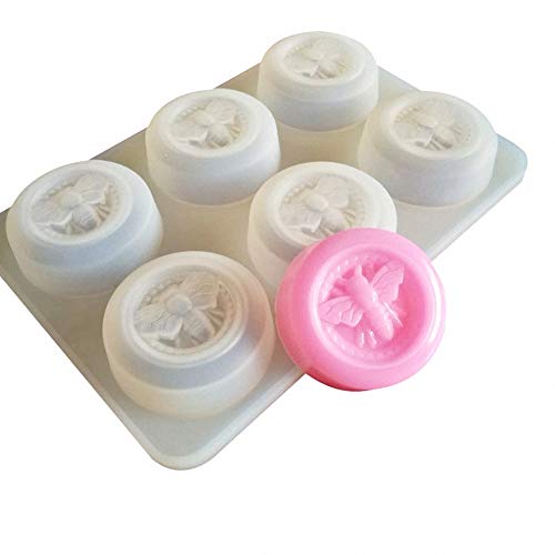 MoldFun 6-Cavity Bee Honeycomb Silicone Molds for Baking Cake, Soap, Lotion Bar, Bath Bomb,Resin