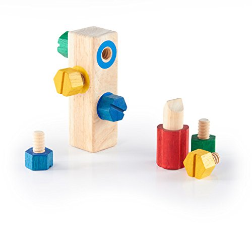 image for Guidecraft Screw Block - Kids Multi-Color Matching Game, Classic Toddl