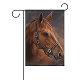 U LIFE Vintage Cute Horse Animal Garden Yard Flag Banner for Outside House Flower Pot Double Side Print 12 x 18 Inch