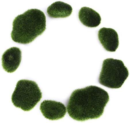 Kangnice Artificial Simulation Moss Balls Decorative Stone - Garden Plant Vase Filler, Pack of 10