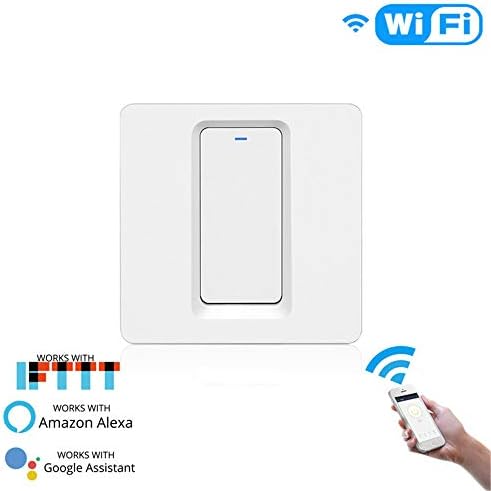EU WiFi Smart Light Switch Push Button Smart Life/Tuya APP Remote Control Compatible with Alexa Echo Google Home for Voice Control