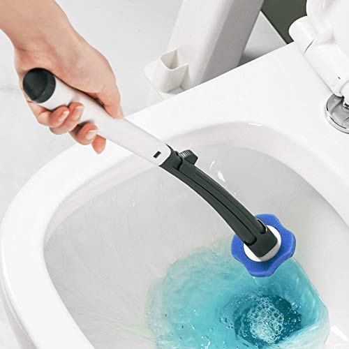 Toilet Bowl Cleaner Wand, Disposable Toilet Wand Set with 8 Disposable