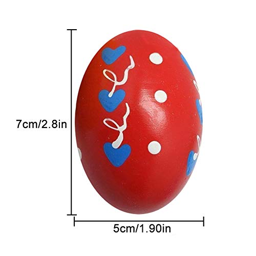 Kabi 12pcs Shaker Eggs Wooden Egg Shakers Percussion Musical Maracas Egg Toys for Kids Toddlers -6 Patterns