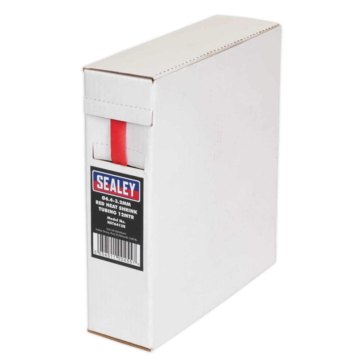 Sealey HST6412R Heat Shrink Tubing Red Ø6.4-3.2mm 12mtr