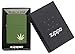 Zippo Green Matte Marijuana Leaf Pocket Lighter
