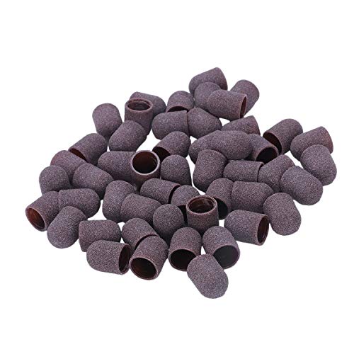 SODIAL 50Pcs Sanding Bands Block Caps Without Grip 80# 120# 180# 1319Mm Sanding Cap Manicure Pedicure Electric Nail Drill-03
