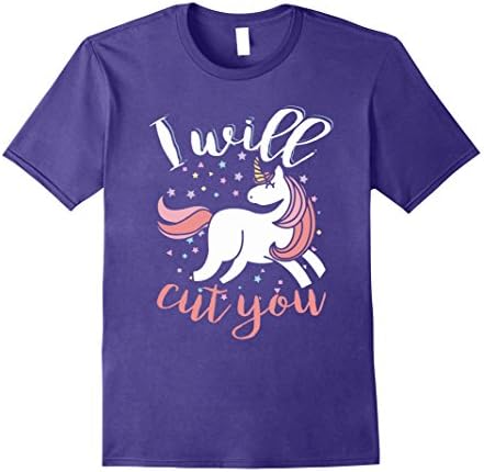 Mens I Will Cut Tee You T Unicorn t-shirt XL Purple