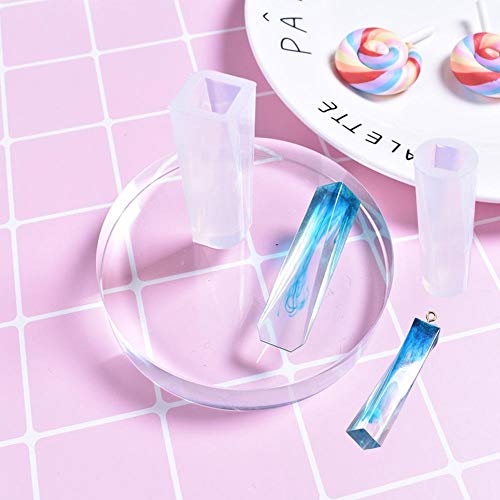 Woohmone Silicone Resin Kits Casting Molud Included 13 PCS Pendant Moulds, 10 PCS Stud Earrings and 100 PCS Eye Screw Pins for Craft Making DIY - Thumbnail 5